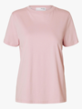 Selected Femme My Essential Short Sleeve O-Neck Tee Bleached Mauve Melange