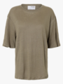 Selected Femme Vilja Linen Short Sleeve Tee Vetiver