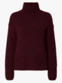 Selected Femme Gabriella Long Sleeve Knit High Neck Fig Melange