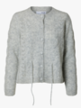 Selected Femme Vera Long Sleeve Knit Belt Cardigan Light Grey Melange