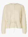 Selected Femme Vera Long Sleeve Knit Belt Cardigan Snow White
