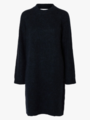 Selected Femme Lulu Long Sleeve High Neck Knit Dress Dark Sapphire Melange