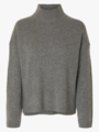 Selected Femme Cille Long Sleeve Knit High Neck Medium Grey Melange