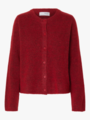 Selected Femme Lulu New Long Sleeve Knit Cardigan Equestrian Red MELANGE