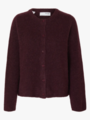 Selected Femme Lulu New Long Sleeve Knit Cardigan Fig MELANGE