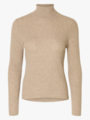 Selected Femme Ingrid Long Sleeve Knit Wool Blend Roll Neck Island Fossil MELANGE