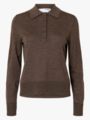 Selected Femme Thea Long Sleeve Knit Merino Collar Neck Delicioso
