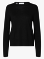Selected Femme Thea Long Sleeve Knit Merino O-Neck Black