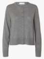 Selected Femme Thea Knit Merino Cardigan Medium Grey Melange