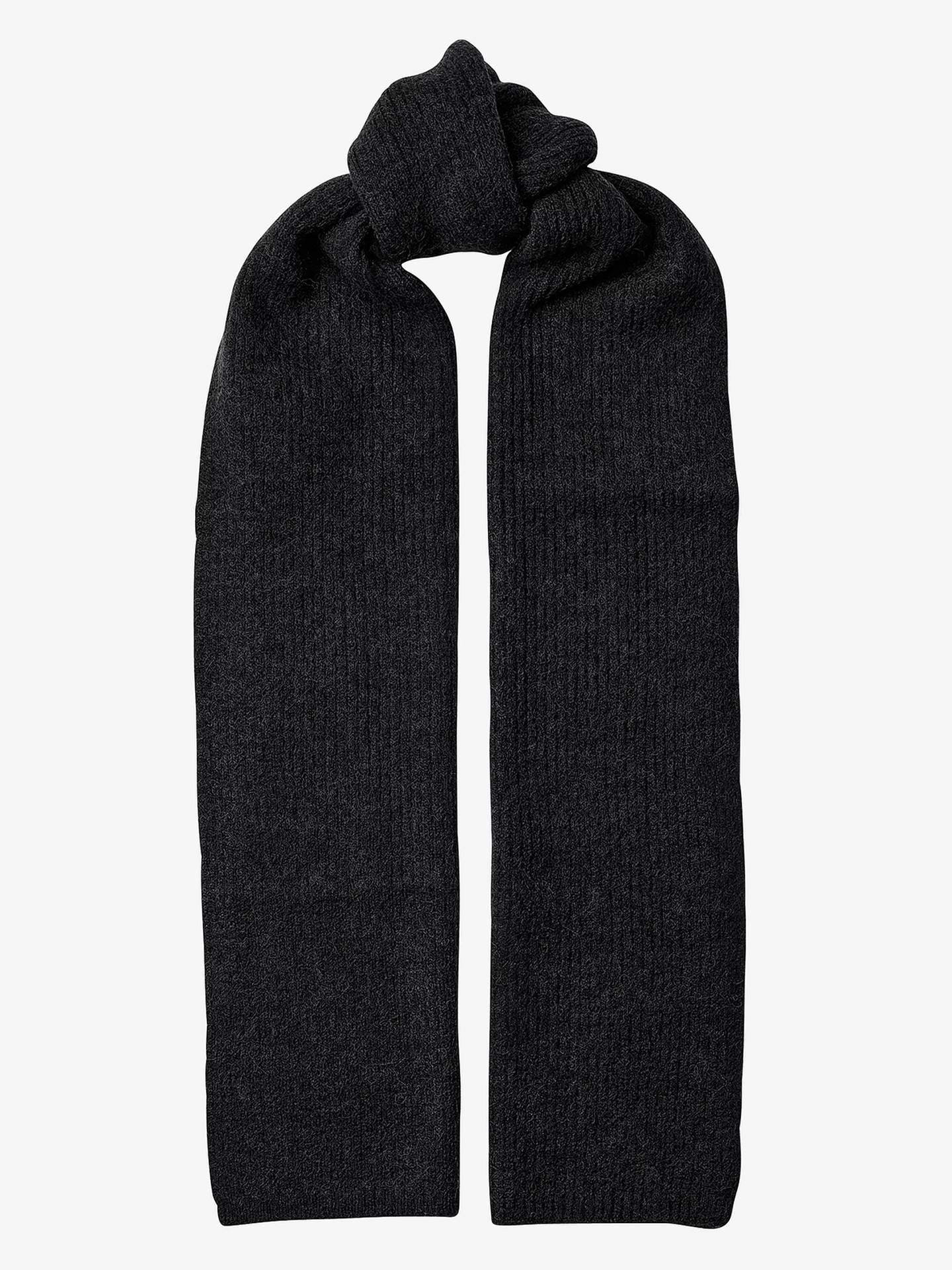Selected Femme Lulu Lano Narrow Knit Scarf Black Melange