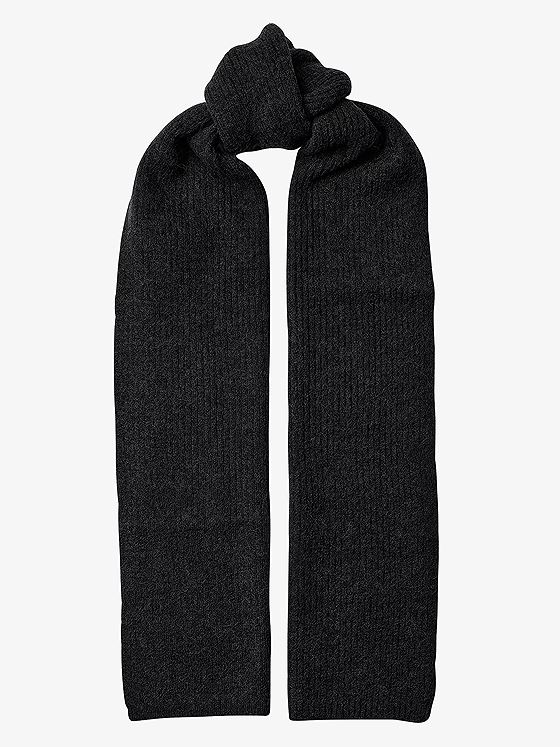 Selected Femme Lulu Lano Narrow Knit Scarf Black Melange