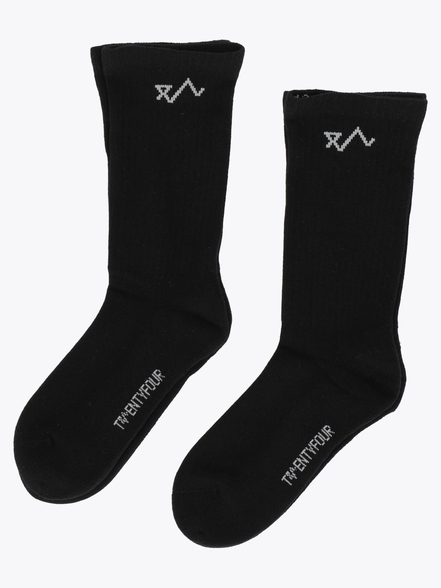 Twentyfour & Sportsokk Høy 2-pakk Sort