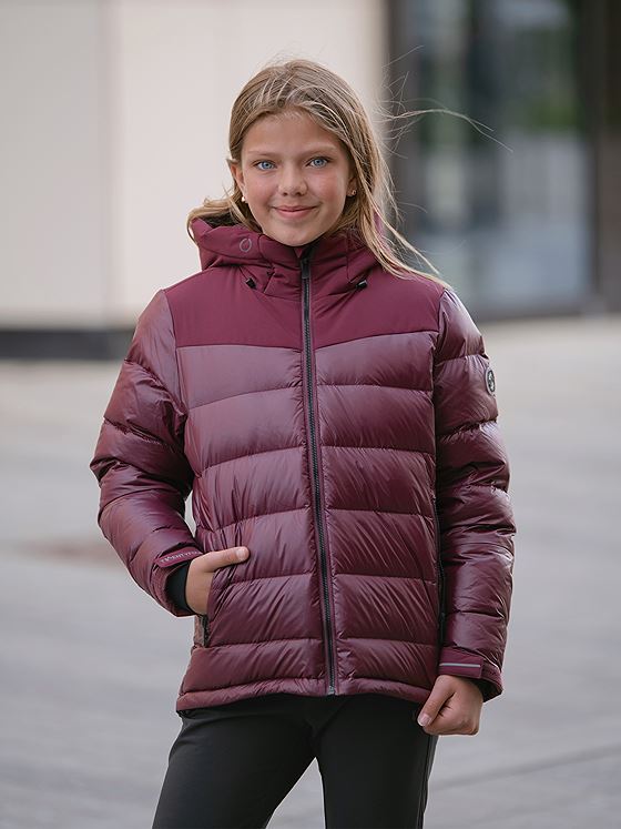 Twentyfour Aurora Warm Dunjakke Junior Mørk burgunder