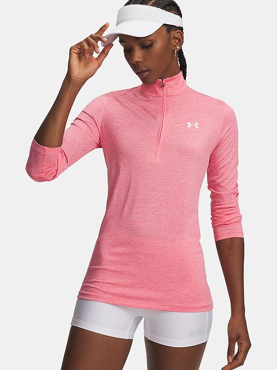 Under Armour Tech 1/2 Zip Twist Bittersweet Pink / White