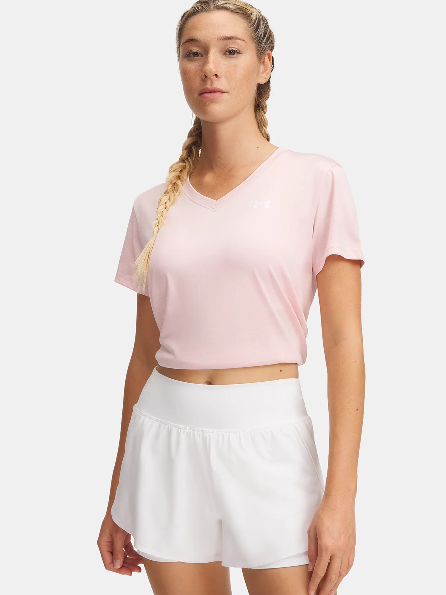Under Armour Tech Short Sleeve V-Twist Prime Pink / White