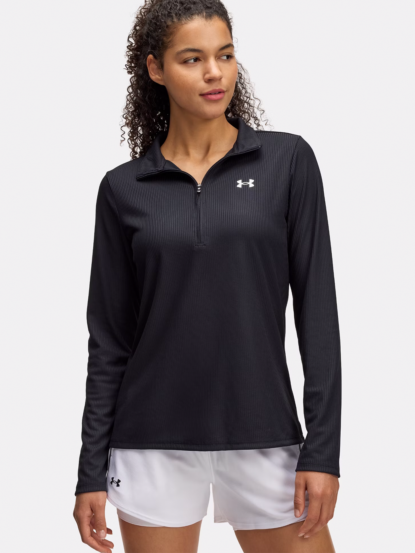 Under Armour Tech Rib 1/2 Zip Black / White