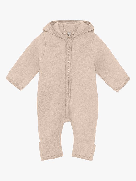 Huttelihut Pram Suit Ears Cotton Fleece Camel Melange