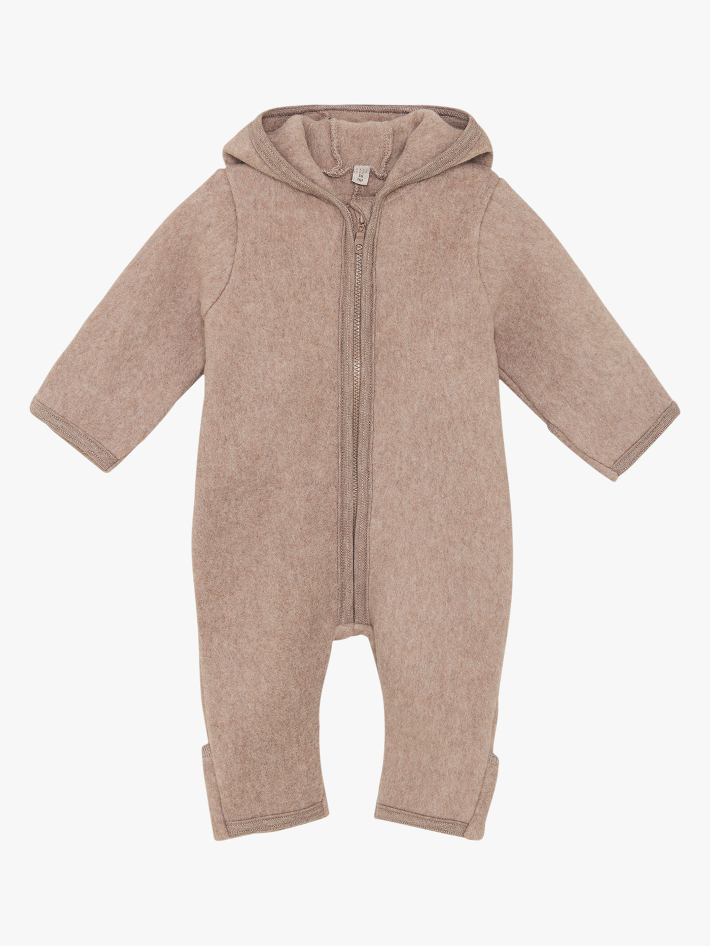Huttelihut Pram Suit Ears Cotton Fleece Savannah Melange