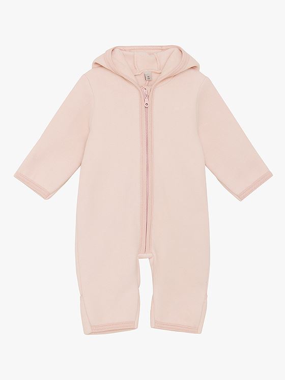 Huttelihut Pram Suit Ears Cotton Fleece Peach Blush