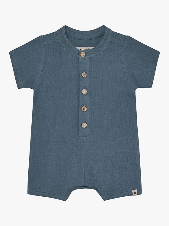 Huttelihut Playsuit Short Sleeve Muslin Bering Sea