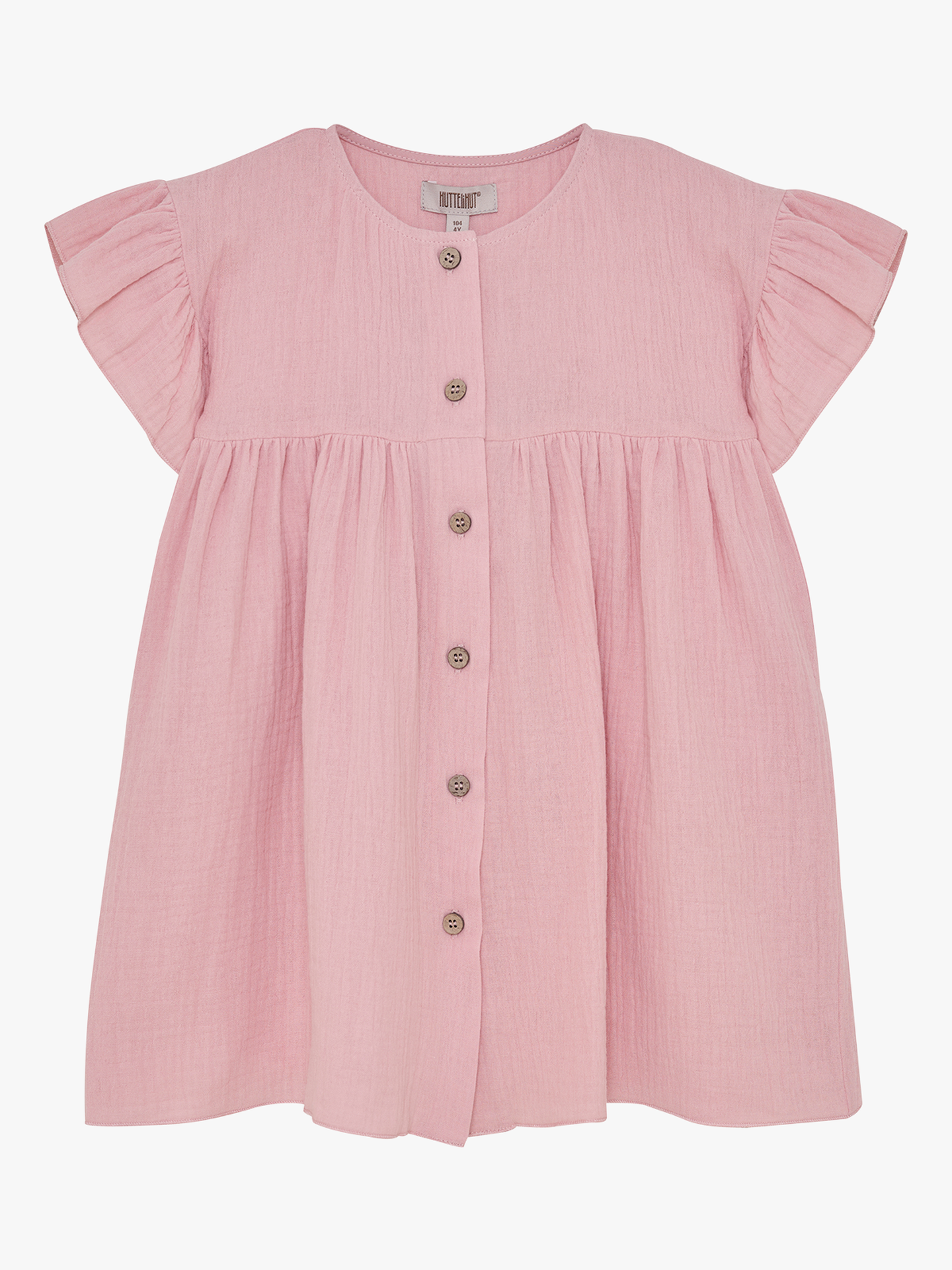 Huttelihut Dress Short Sleeve Muslin Pale Mauve