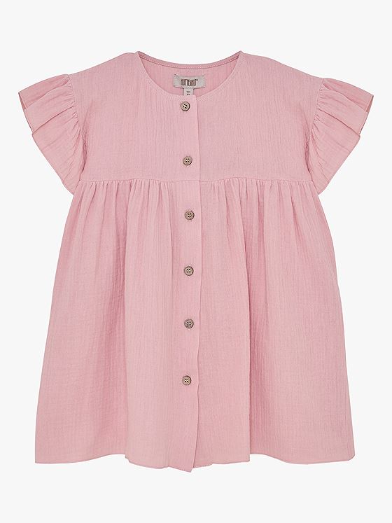 Huttelihut Dress Short Sleeve Muslin Pale Mauve