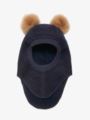 Huttelihut Balaclava Wool Alpaca Pompoms Dark Navy