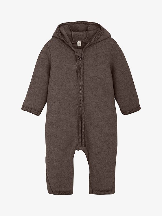 Huttelihut Pram Suit Wool Fleece Brown Melange