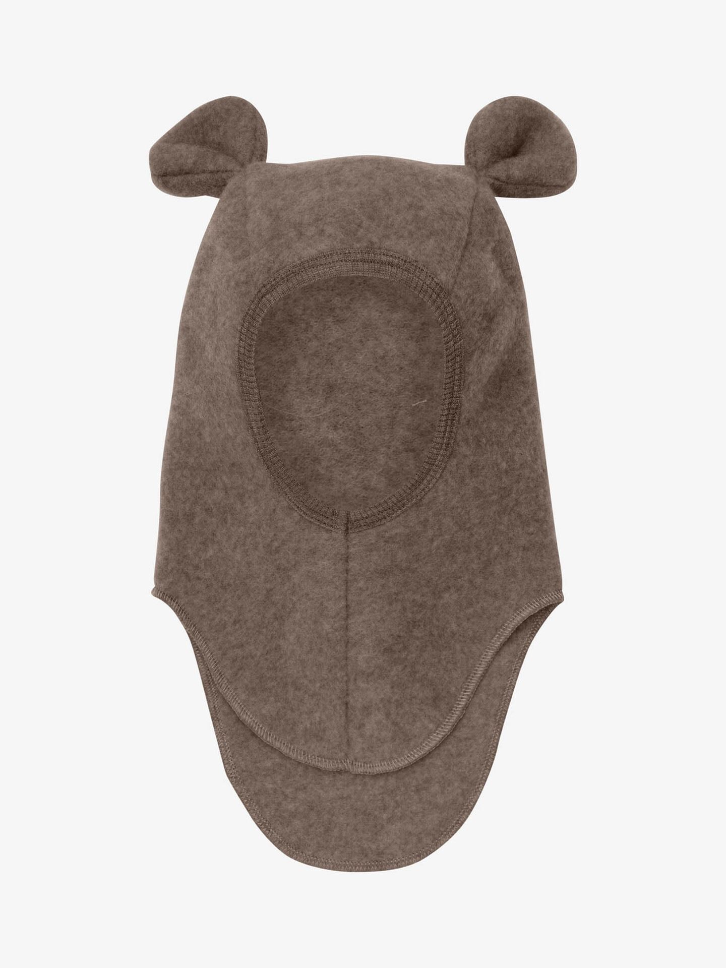 Huttelihut Balaclava Ears Wool Fleece Brown Melange