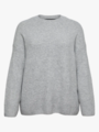 Vero Moda Curve Boom Long Sleeve O-Neck Pullover Light Grey Melange