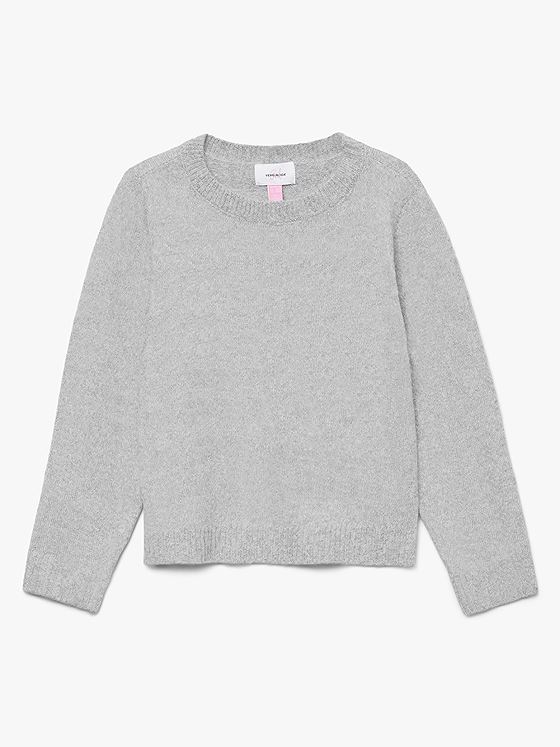 Vero Moda Girl Doffy Long Sleeve O-Neck Blouse Light Grey Melange