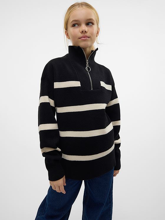 Vero Moda Girl Saba Long Sleeve Highneck Blouse Black Birch