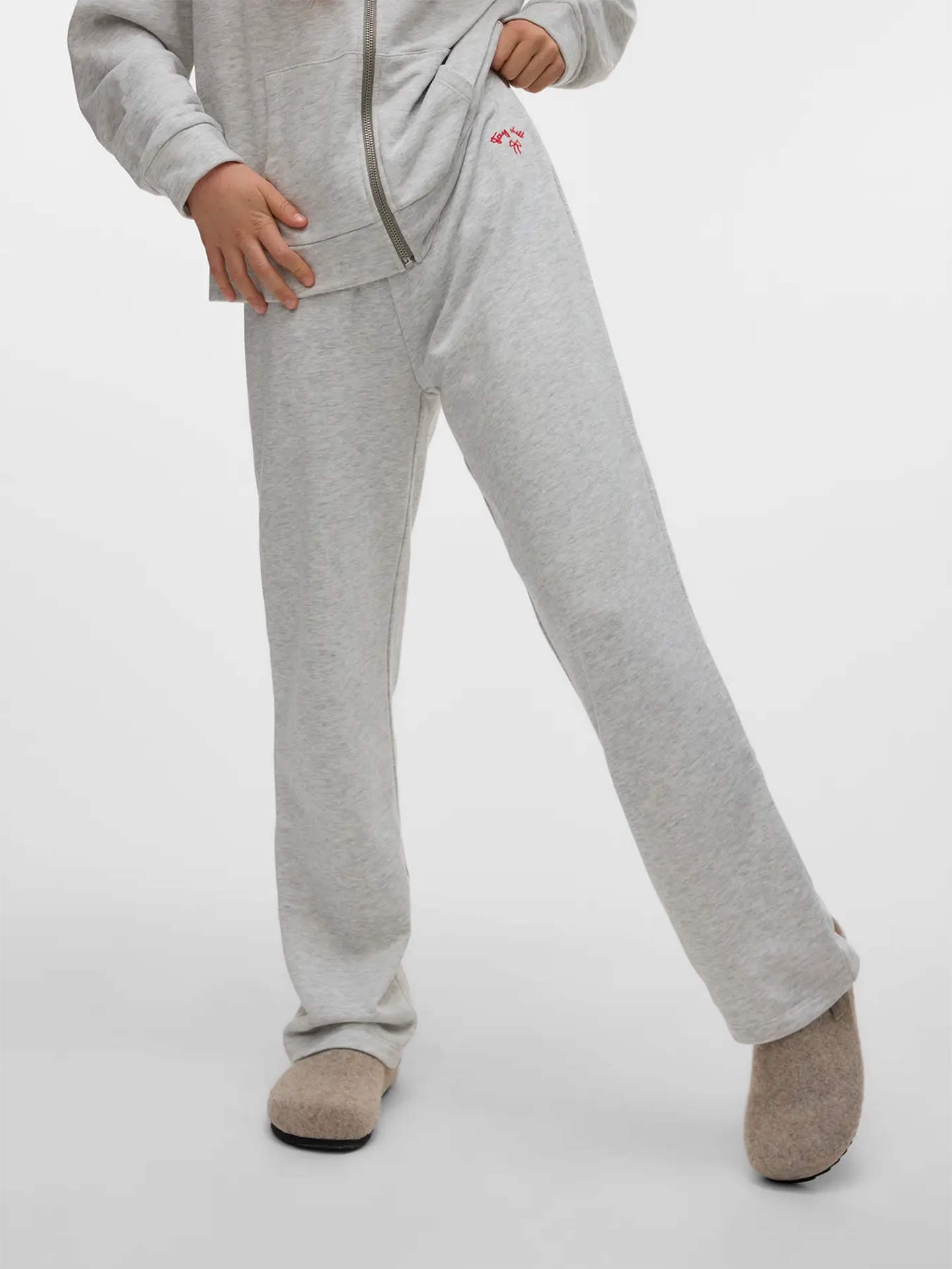 Vero Moda Girl Trina High Waist Straight Sweatpant Light Grey Melange