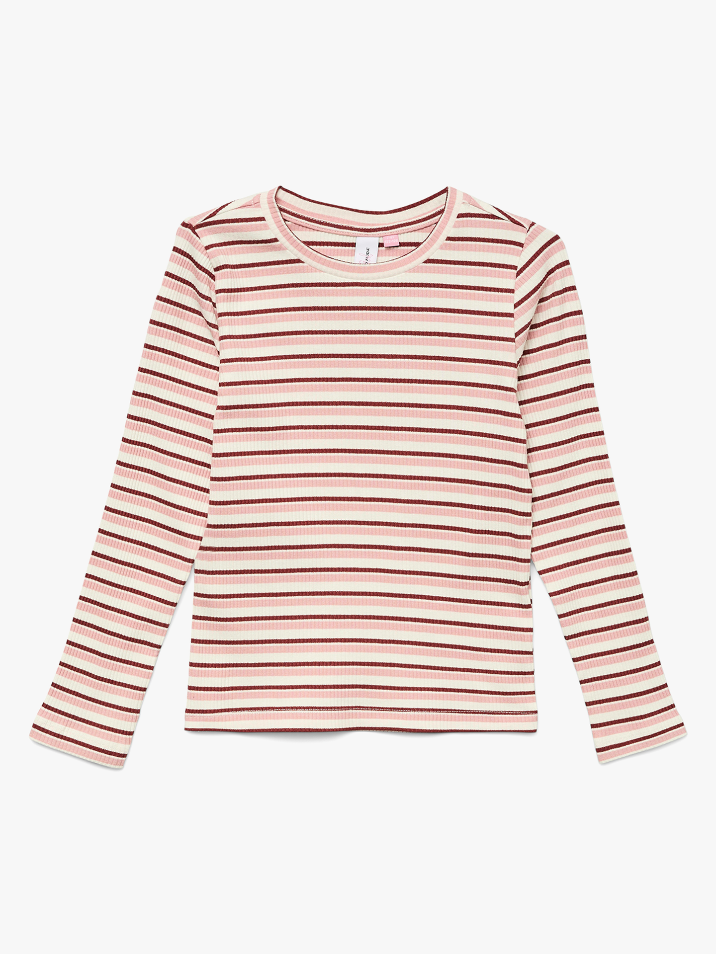 Vero Moda Girl Vilma Stripe Francis Long Sleeve Top Snow White