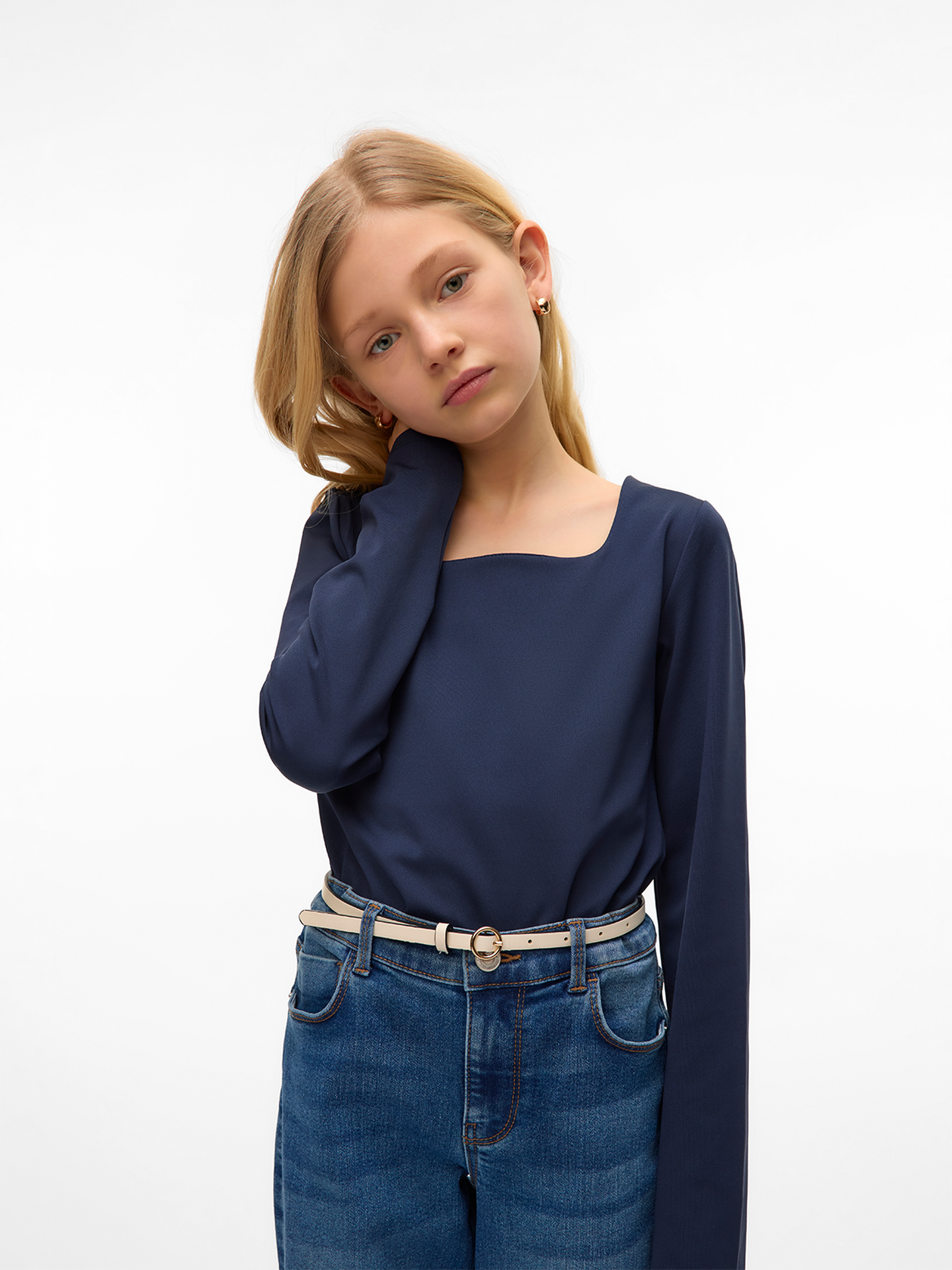 Vero Moda Girl Million Long Sleeve Square Top 2-Way Navy Blazer