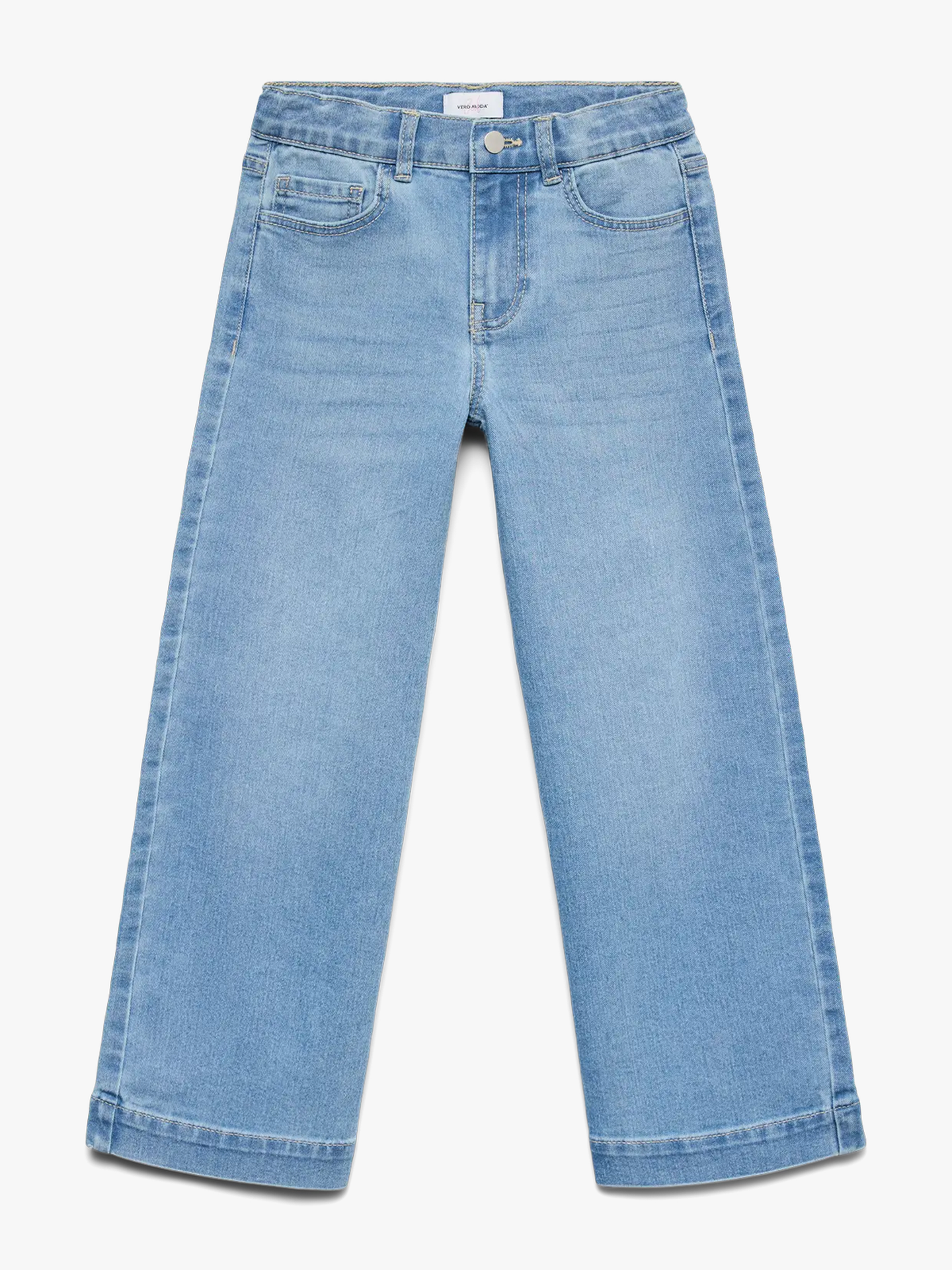 Vero Moda Girl Daisy Wide Denim Jeans Light Blue Denim