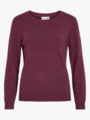 Vila Viril O-Neck Long Sleeve Knit Top Fig Dark Melange