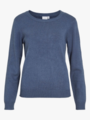Vila Viril O-Neck Long Sleeve Knit Top Vintage Indigo Dark Melange