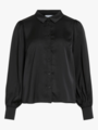 Vila Enna Ravenna Long Sleeve Balloon Shirt Black Beauty