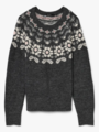 Vero Moda Simone Long Sleeve Nordic Pullover Dark Grey Melange W. Birch + Rose E/Flower