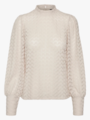 Vero Moda Becca High Neck Lace Top Pumice Stone