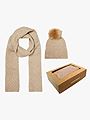 Vero Moda Maddie 2-Piece Embellish Beanie-Scarf Giftbox Mink