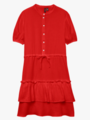 Vero Moda Natti Short Sleeve V-Neck Short Dress Fiery Red