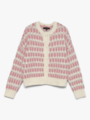 Vero Moda Lisa Long Sleeve O-Neck Cardigan Birch w. Rose Elegance Stitch