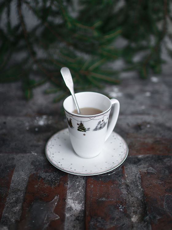 Wik - Walsøe Julemorgen Story kopp med skål 20 cl Flerfarget