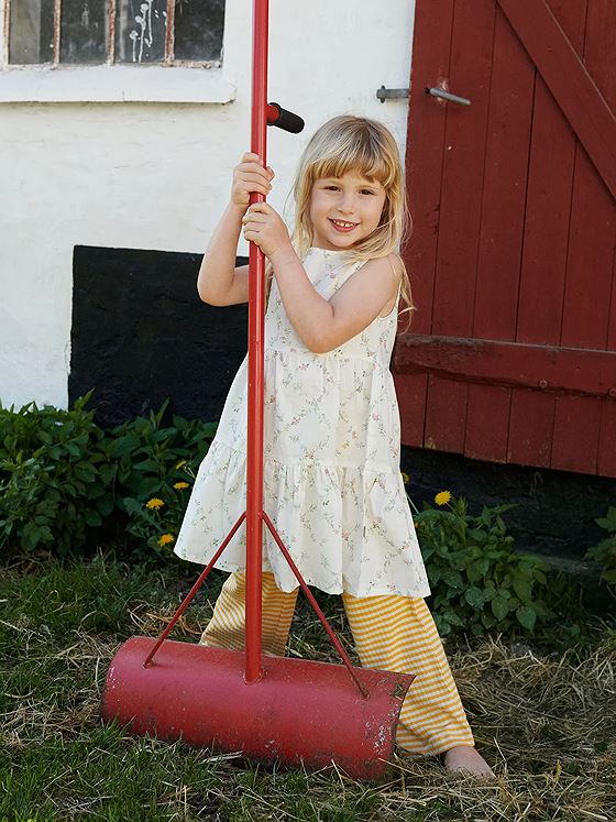 Wheat Dress Luise ivory checked flowers