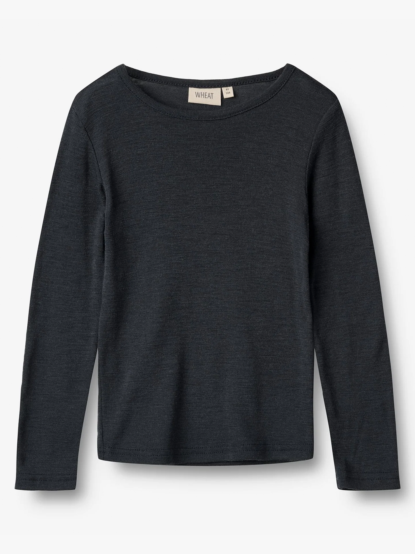 Wheat Wool T-Shirt Long Sleeve Alfie Navy