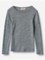 Wheat Wool T-Shirt Long Sleeve Alfie Melange Grey