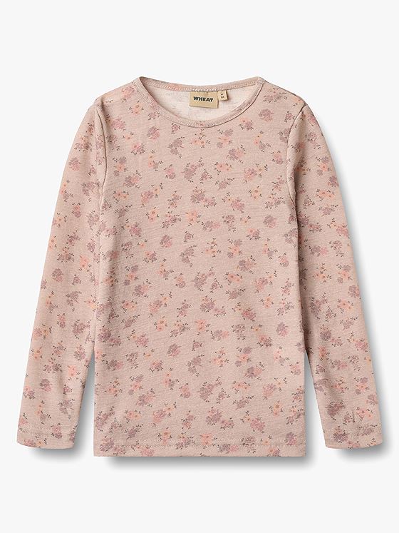 Wheat Wool T-Shirt Long Sleeve Alfie Lilac flowers