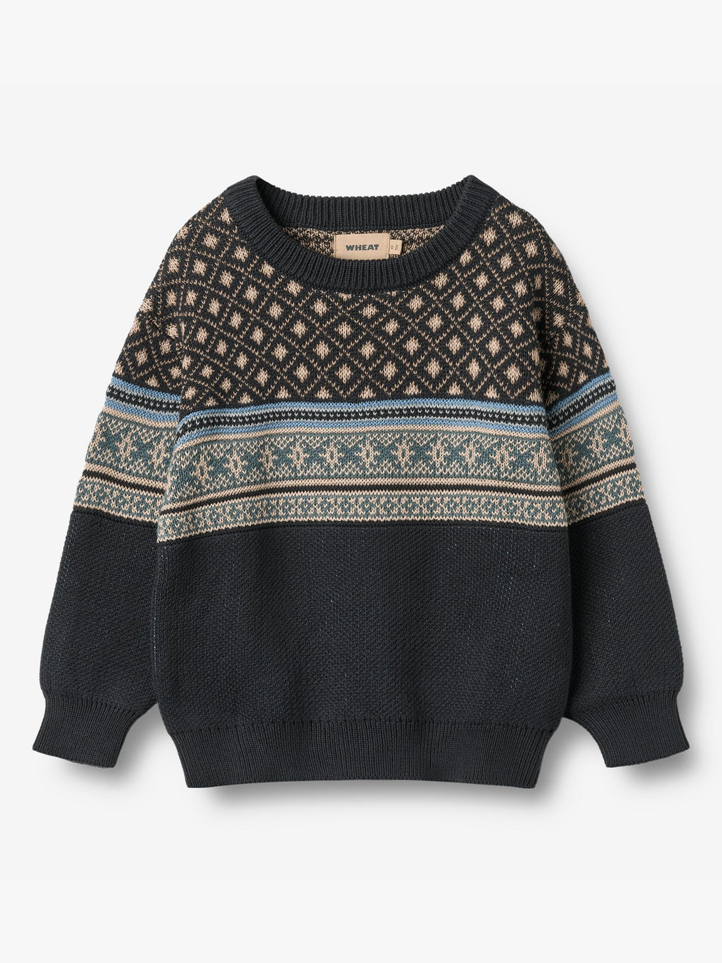 Wheat Jaquard Pullover Julius Navy